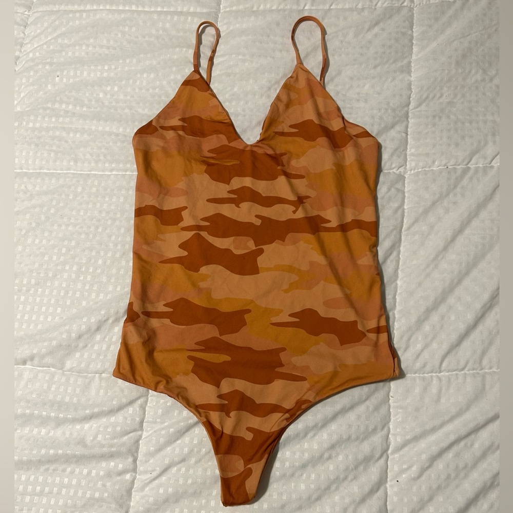 Tan/Pink camo mai swim one piece